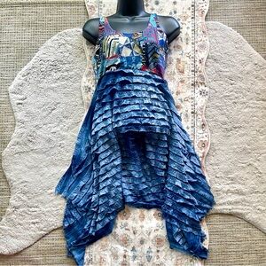 Save The Queen Multicolor Abstract Midi Dress